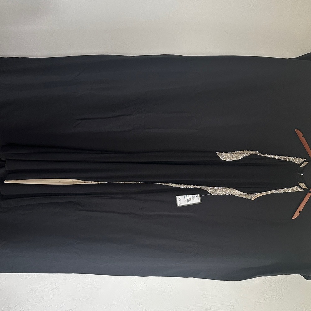 Xscape Black Strapless Dress with Silver Accents
